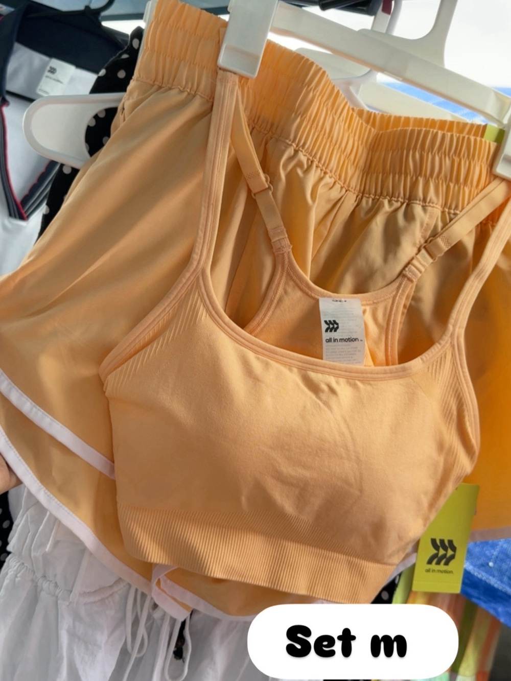 all in motion Peach Elastic-Waist Lounge Bralette & Shorts Set